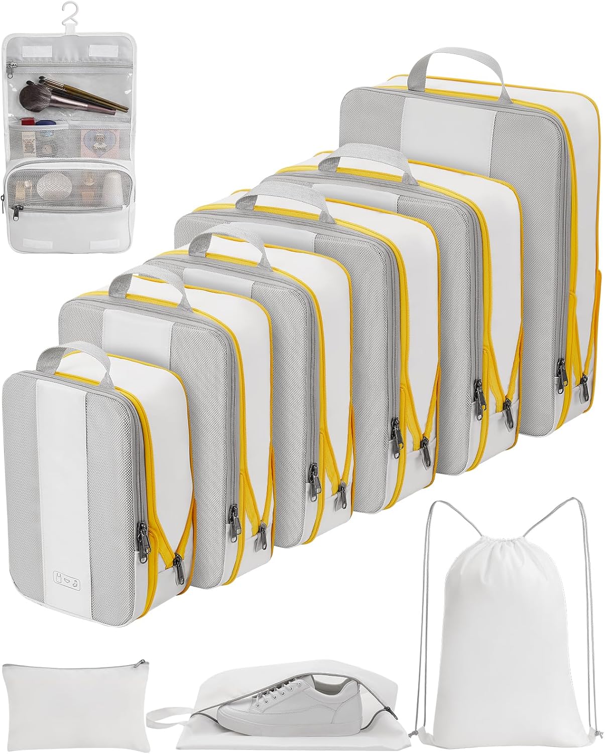 OlarHike | Compression Packing Cubes | 10 Sets | White