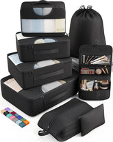 Veken | Packing Cubes | 8 Set | Black - aborderproducts