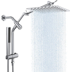 Veken | Shower Heads Combo | All Metal | 2.5GPM | Chrome Silver - aborderproducts