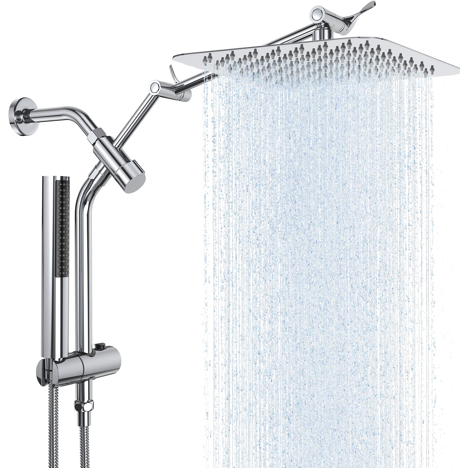 Veken | Shower Heads Combo | All Metal | 2.5GPM | Chrome Silver - aborderproducts