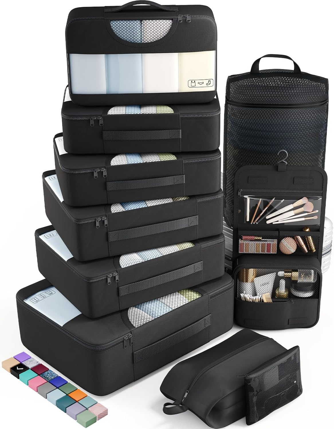 Veken | 10 Set | Packing Cube | Black - aborderproducts