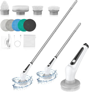 Veken Electric Spin Scrubber, 9 Replaceable Brush Heads| White