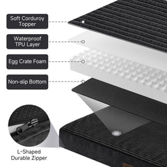 OhGeni | Flat Dog Bed | 41" | Black - aborderproducts