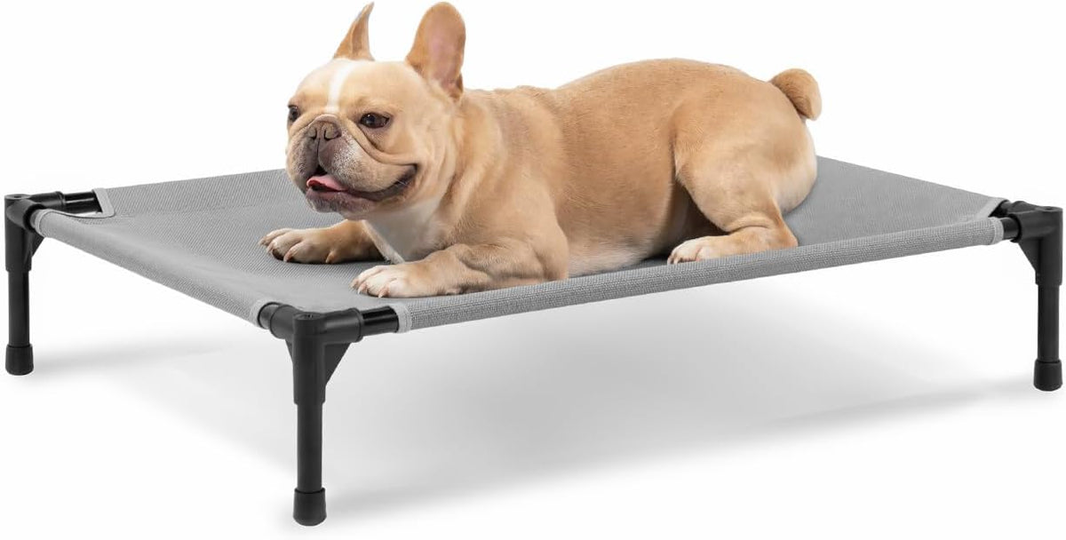 OhGeni | Elevated Dog Bed | 34 inches | Gray