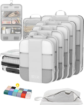 OlarHike | Compression Packing Cubes | 10 Set | White