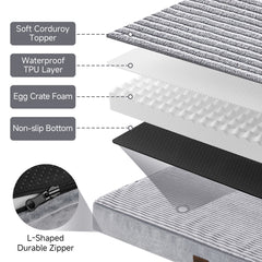 OhGeni | Flat Dog Bed | 47" | Gray - aborderproducts