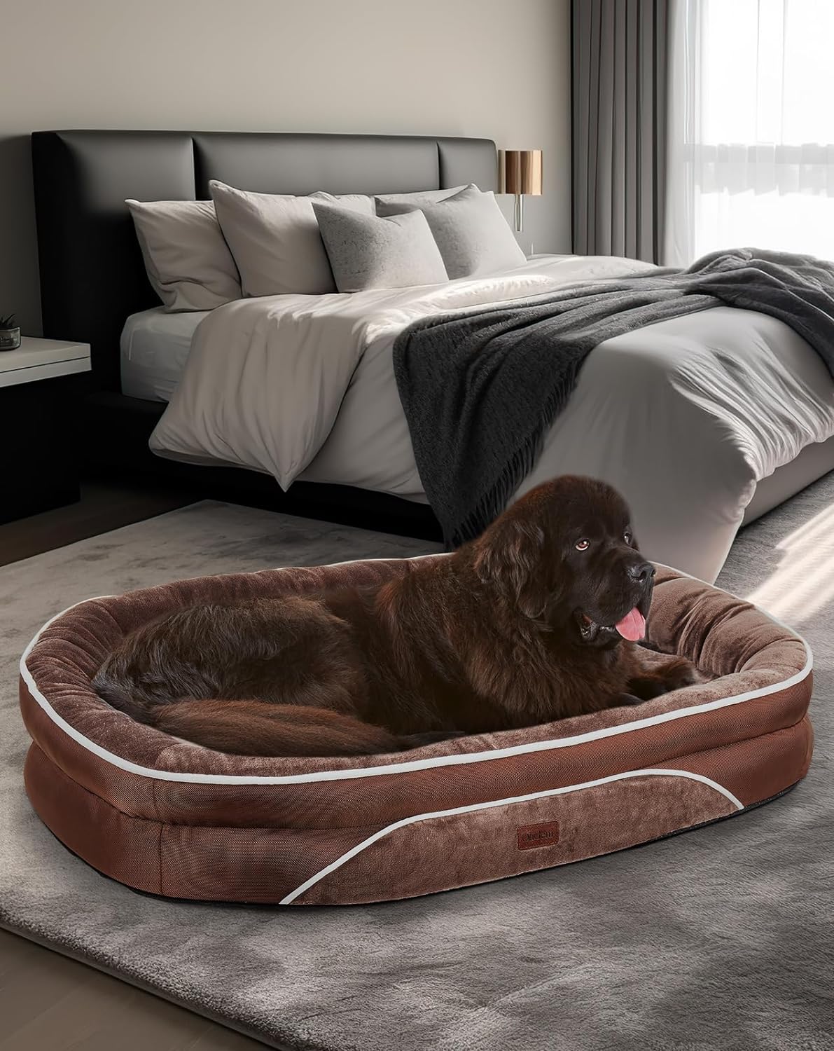 Orthopedic Dog Bed| XX-Large (48 x 35 x 7.5 Inch)|Brown|OhGeni - aborderproducts