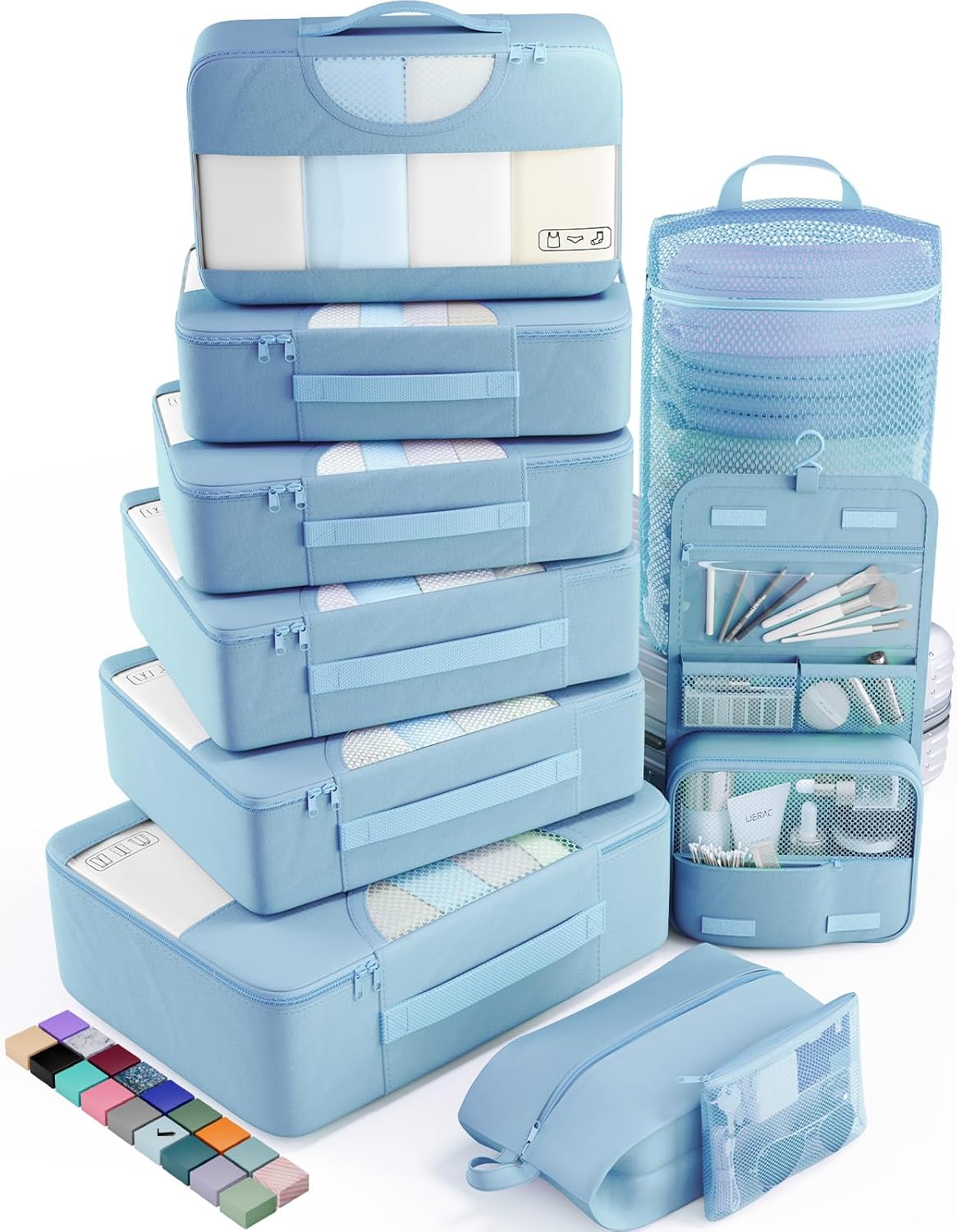 Veken | 10 Set | Packing Cube | Mist Blue - aborderproducts