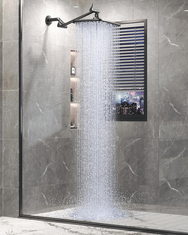 Veken Rain Shower Head,12 Inch Large Rainfall Showerhead-Matte Black-zoom-