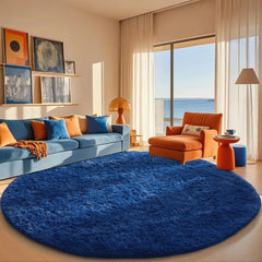 Ophanie | Round Rug | 8 Ft | Blue - aborderproducts