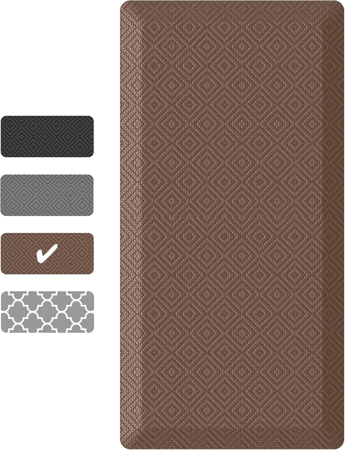 Ophanie | Anti Fatigue Cushioned Mat | 48"L x 20"W x 0.9"Th | Brown - aborderproducts