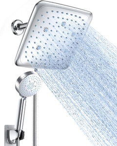 Veken | Shower Head | 9 Inch | Combo | Wide Square | Chrome - aborderproducts