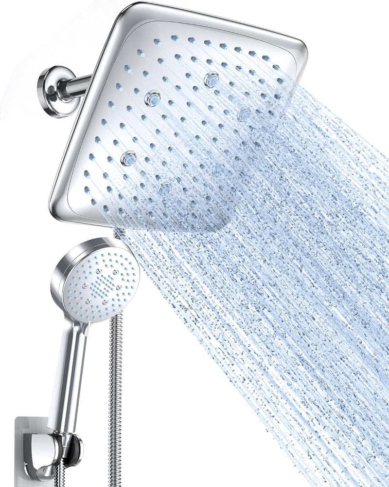 Veken | Shower Head | 9 Inch | Combo | Wide Square | Chrome-zoom-