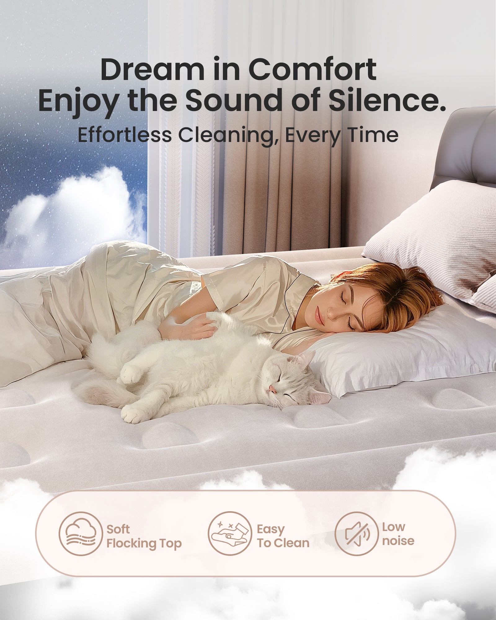 OhGeni | Air Mattress | 18" | Twin | Black - aborderproducts