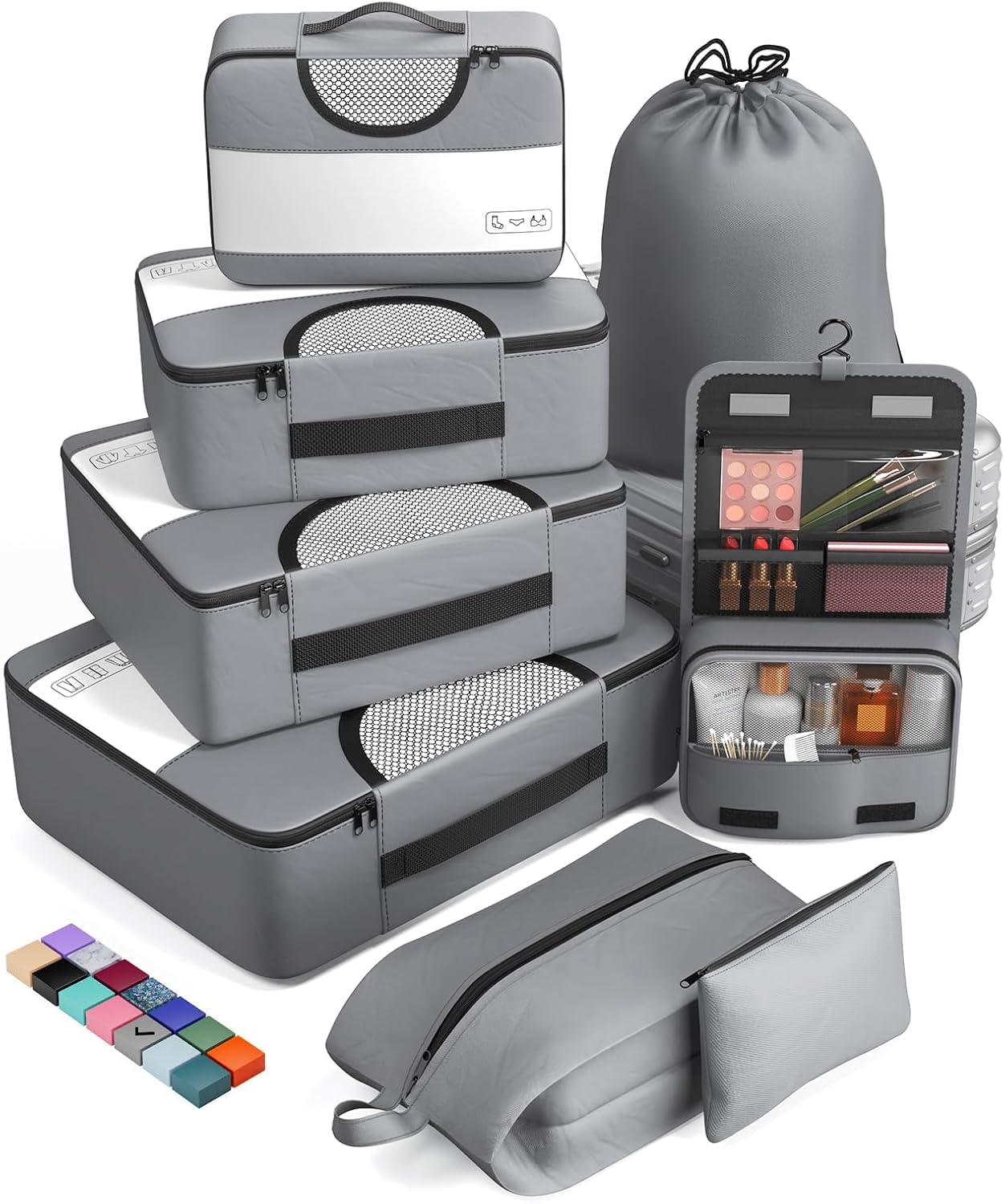 Veken | Packing Cubes | 8 Set | Gray - aborderproducts