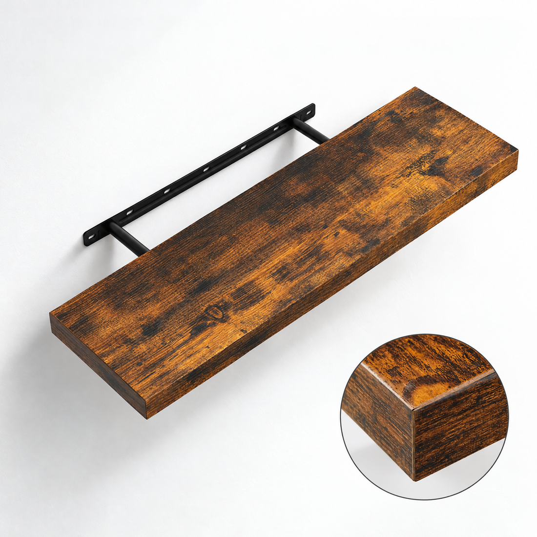 BAYKA Floating Shelves Set of 2, Wall Mounted Wood Shelf Set with Hidden Brackets for Bathroom, Bedroom & Living Room