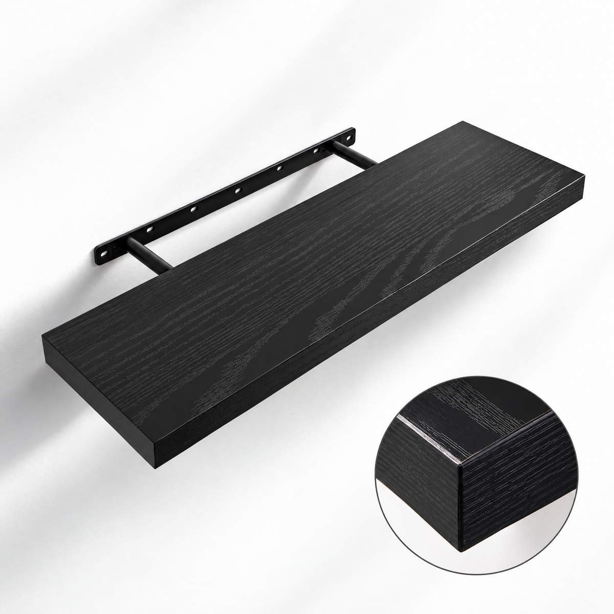 BAYKA Floating Shelves Set of 2, Wall Mounted Wood Shelf Set with Hidden Brackets for Bathroom, Bedroom & Living Room-zoom-11