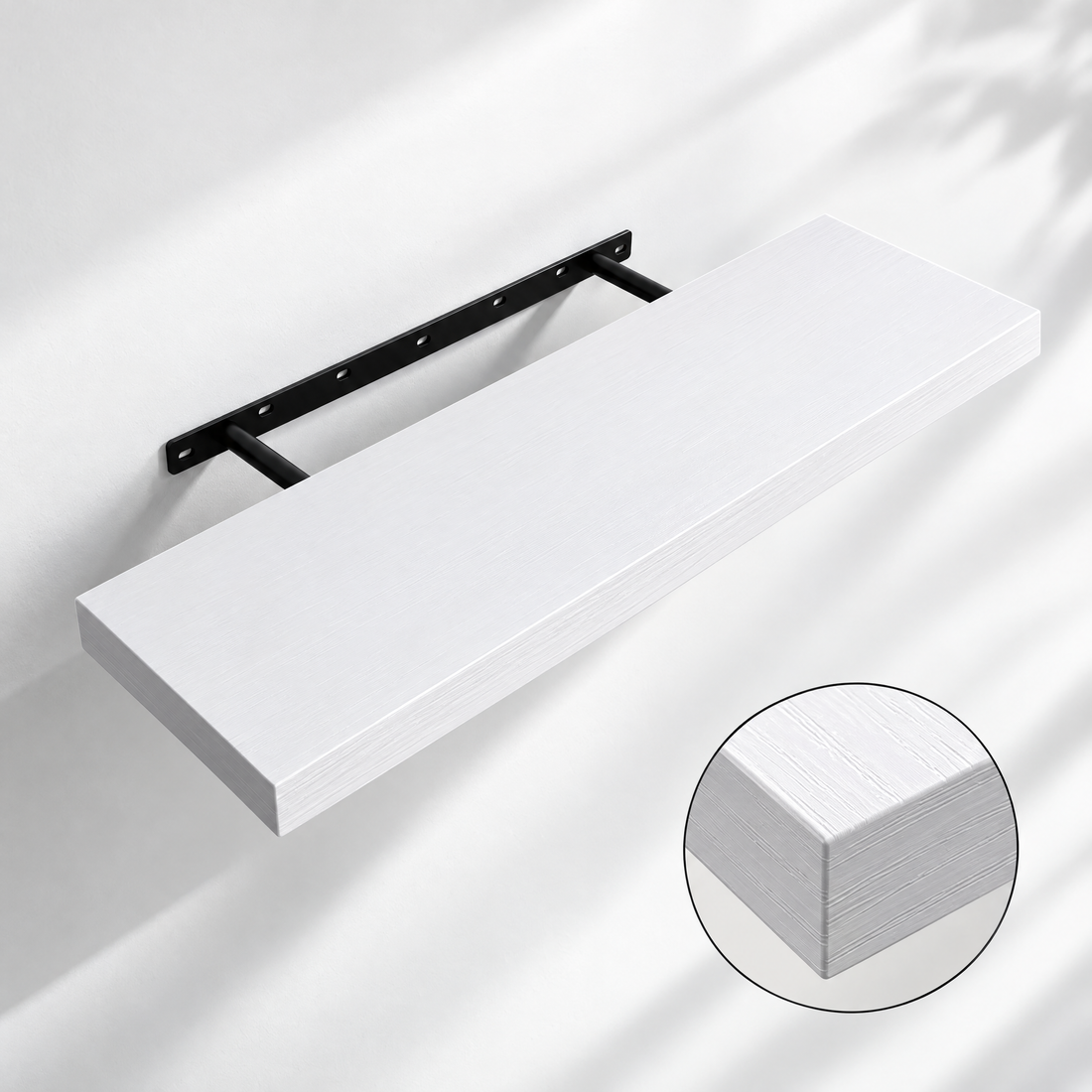 BAYKA Floating Shelves Set of 2, Wall Mounted Wood Shelf Set with Hidden Brackets for Bathroom, Bedroom & Living Room