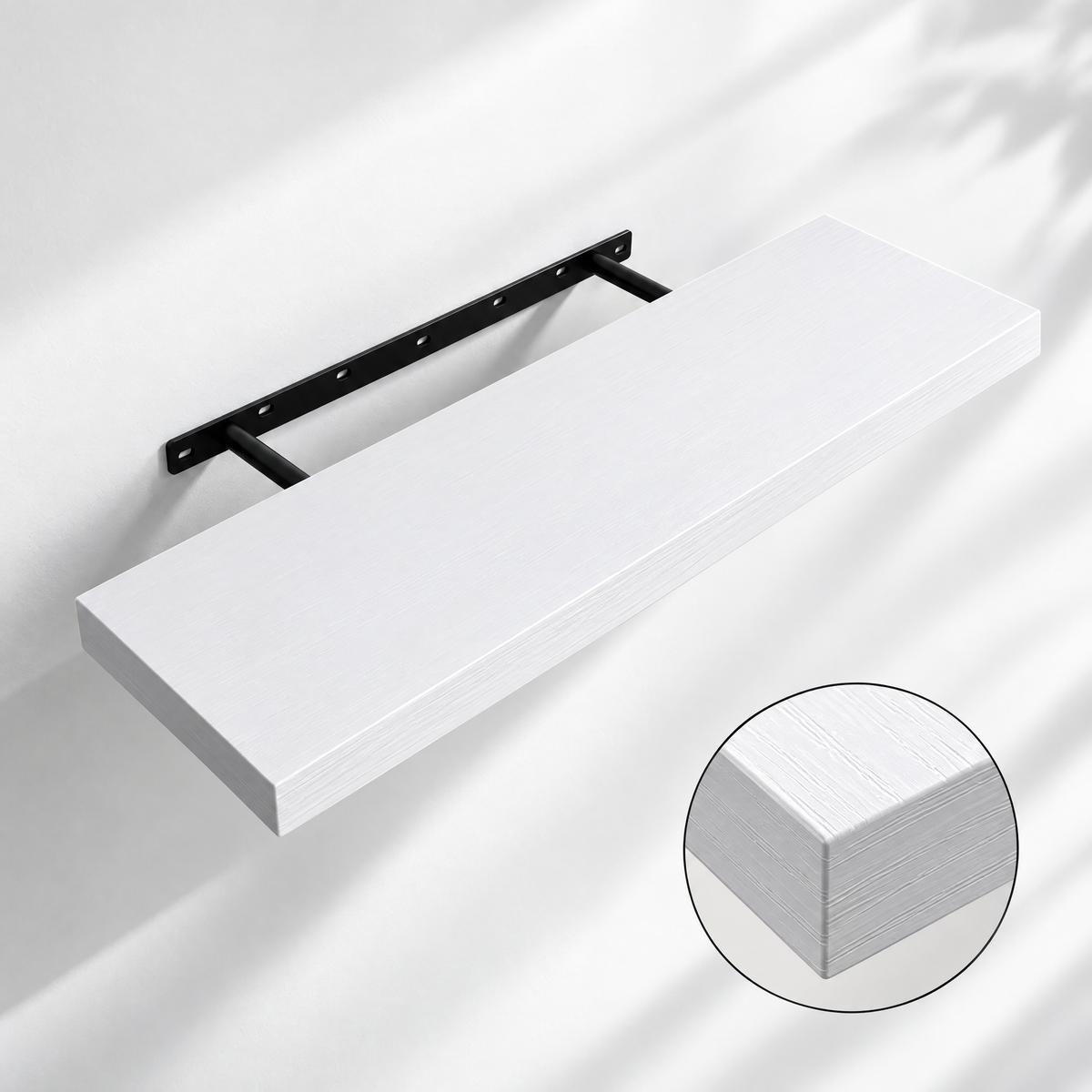 BAYKA Floating Shelves Set of 2, Wall Mounted Wood Shelf Set with Hidden Brackets for Bathroom, Bedroom & Living Room-zoom-1