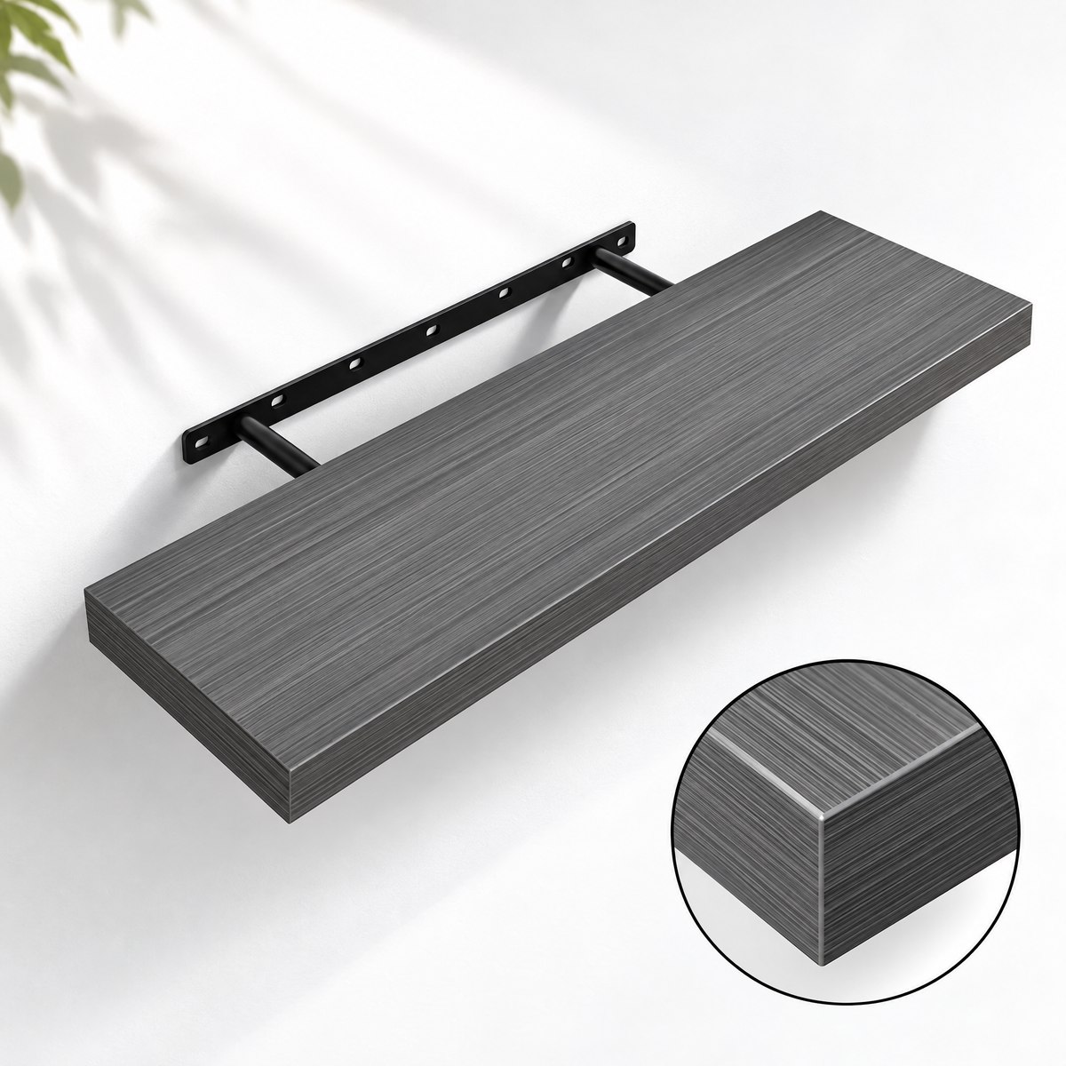 BAYKA Floating Shelves Set of 2, Wall Mounted Wood Shelf Set with Hidden Brackets for Bathroom, Bedroom & Living Room-12