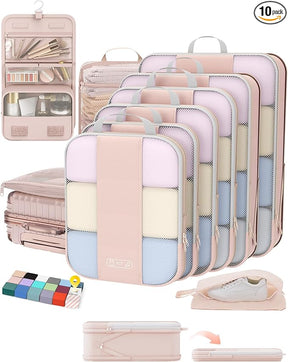 OlarHike | Compression Packing Cubes | 10 Sets | Beige