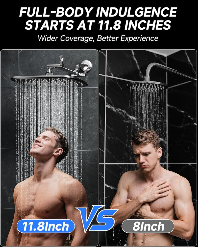 Veken | Rain Shower Head | Matte Black | 2.5gpm-zoom-