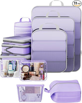 Veken 11 Set Compression Packing Cubes(Light Purple) - aborderproducts