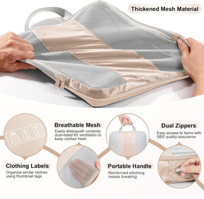 OlarHike | Compression Packing Cubes | 10 Sets | Beige