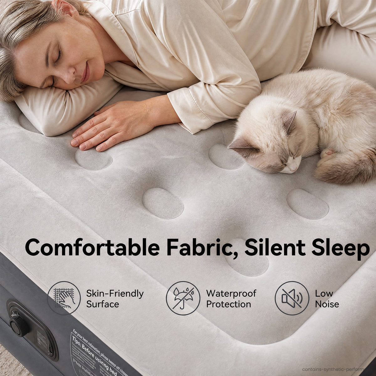 OlarHike Air Mattress Queen Built-in Pump, 20" H Inflatable Mattress,700LBS-4