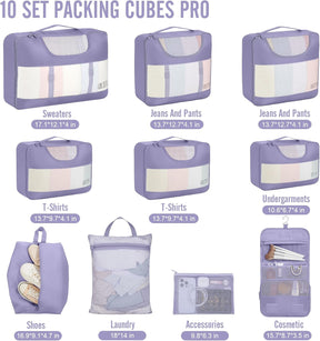 Veken | 10 Set | Packing Cube | Early Purple Gray - aborderproducts