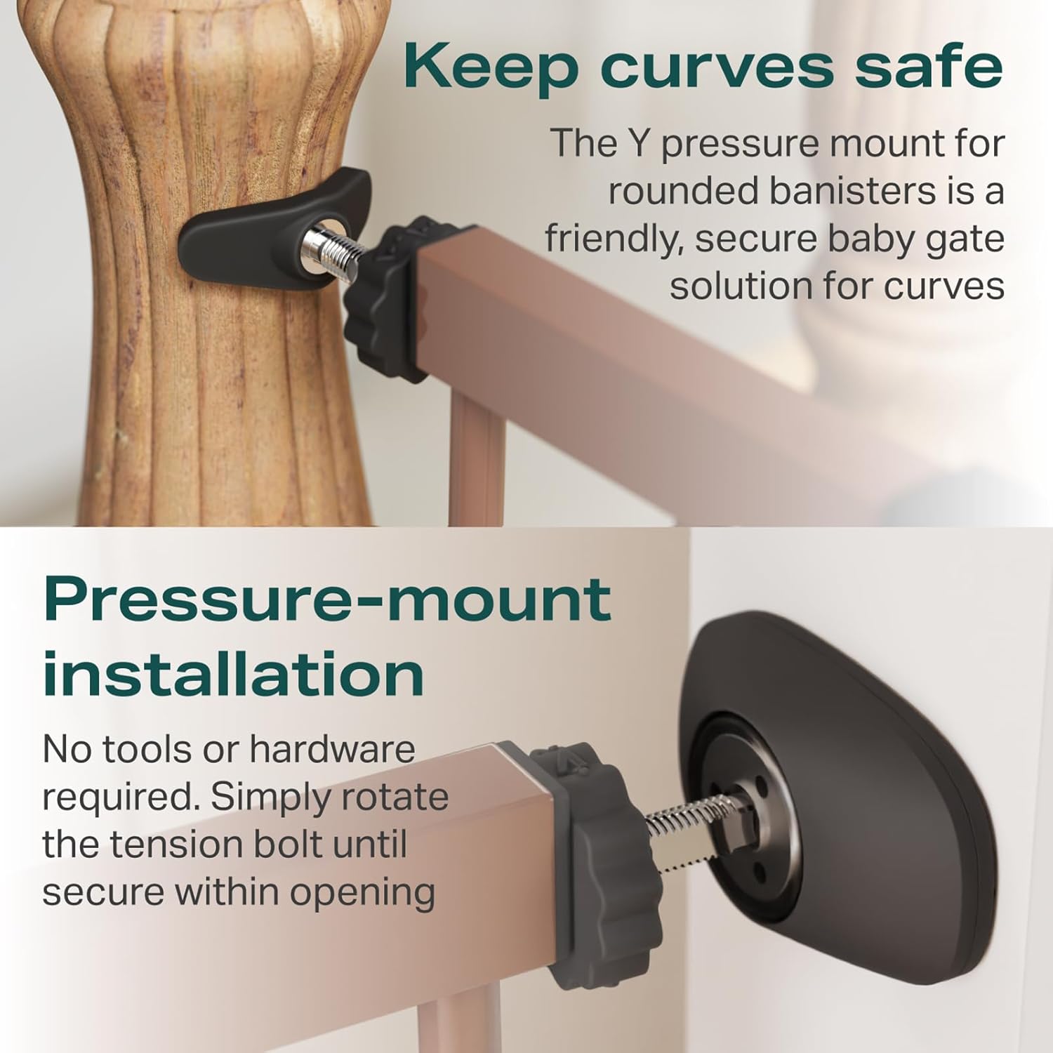 CUMBOR | SAFETY GATE | 29.7-46"W X 30.5"H | BROWN - aborderproducts