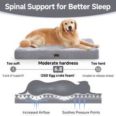 OhGeni | Flat Dog Bed | 41" | Gray - aborderproducts