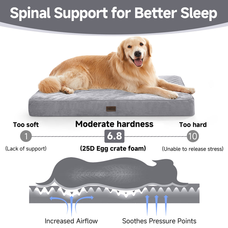 OhGeni | Flat Dog Bed | 41" | Gray-zoom-