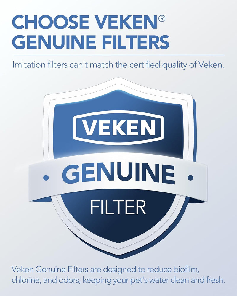 Veken | Cat Water Fountain Filters | 8 Pack Replacement Filters+8 Pack Replacement Pre-Filter Sponges Set-zoom-
