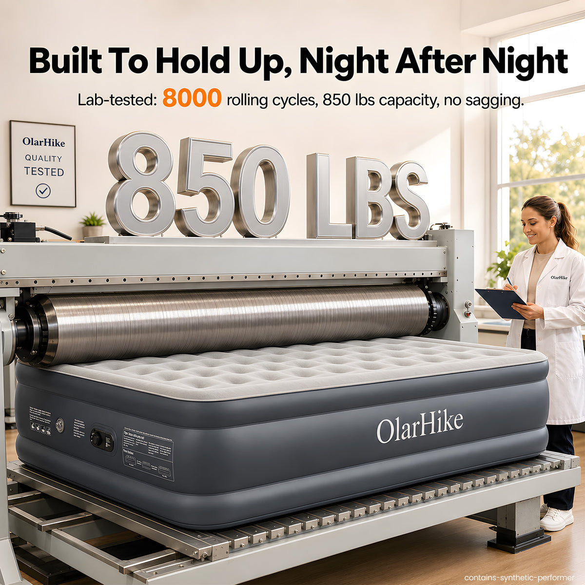 OlarHike 20" H King Air Mattress with Built in Pump,Inflatable Bed, 850lb-zoom-3