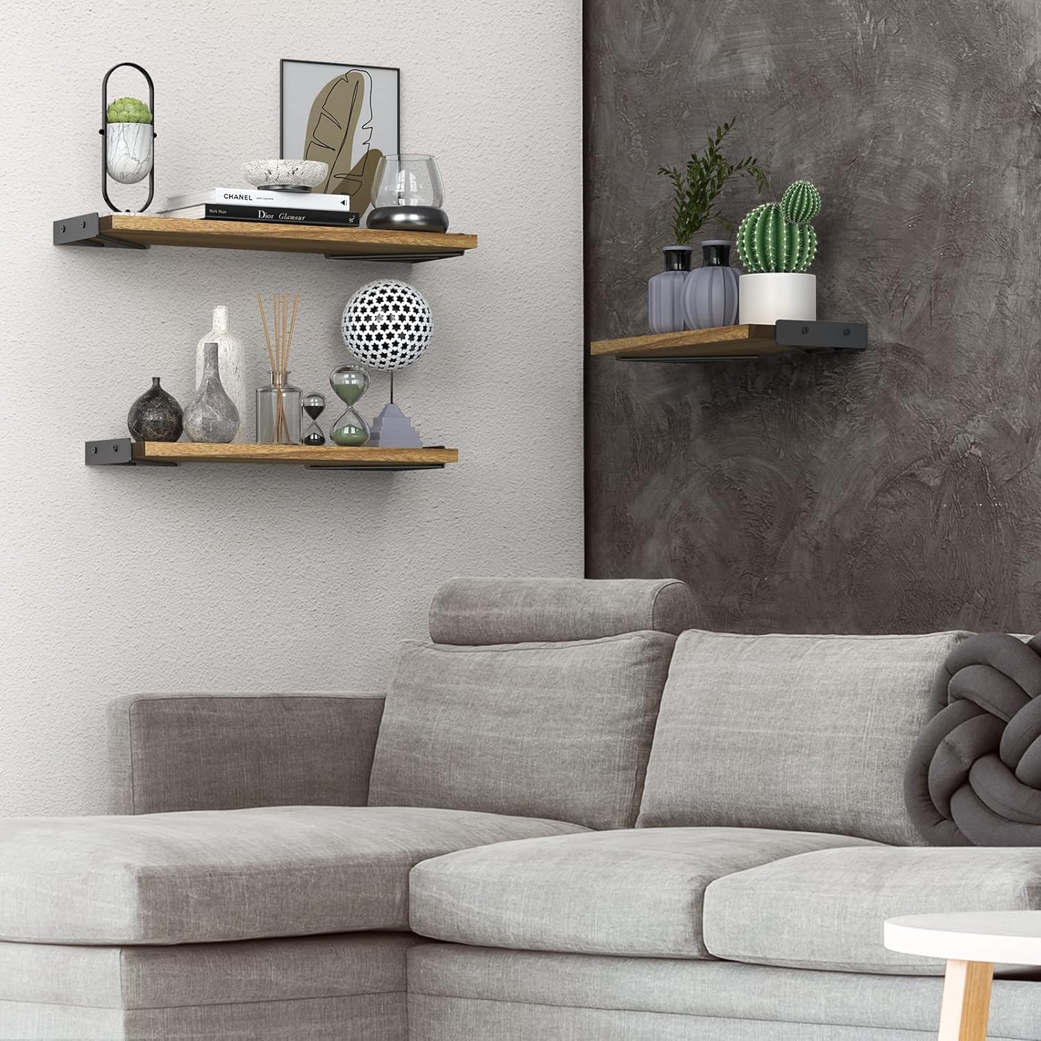 BAYKA | Floating Shelves | Brown | Set of 3