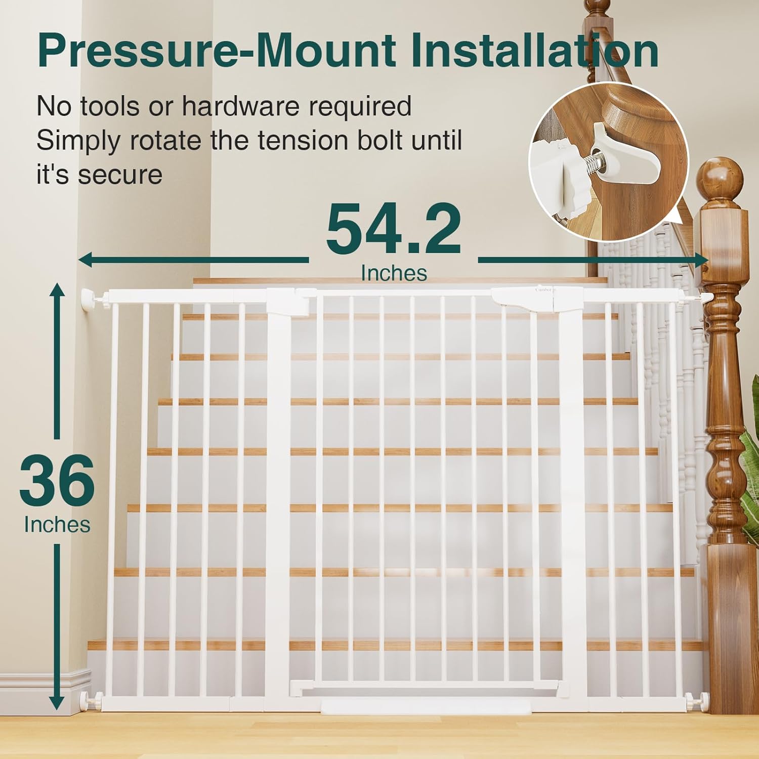 CUMBOR | SAFETY GATE | 29.7-54.2"W x 36"H | WHITE