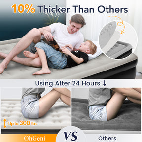 OhGeni | Air Mattress | Twin | 18 Raised  | Black