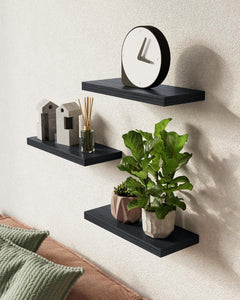 BAYKA | Floating Shelves | 15.7 in | 3-Piece | Black - aborderproducts