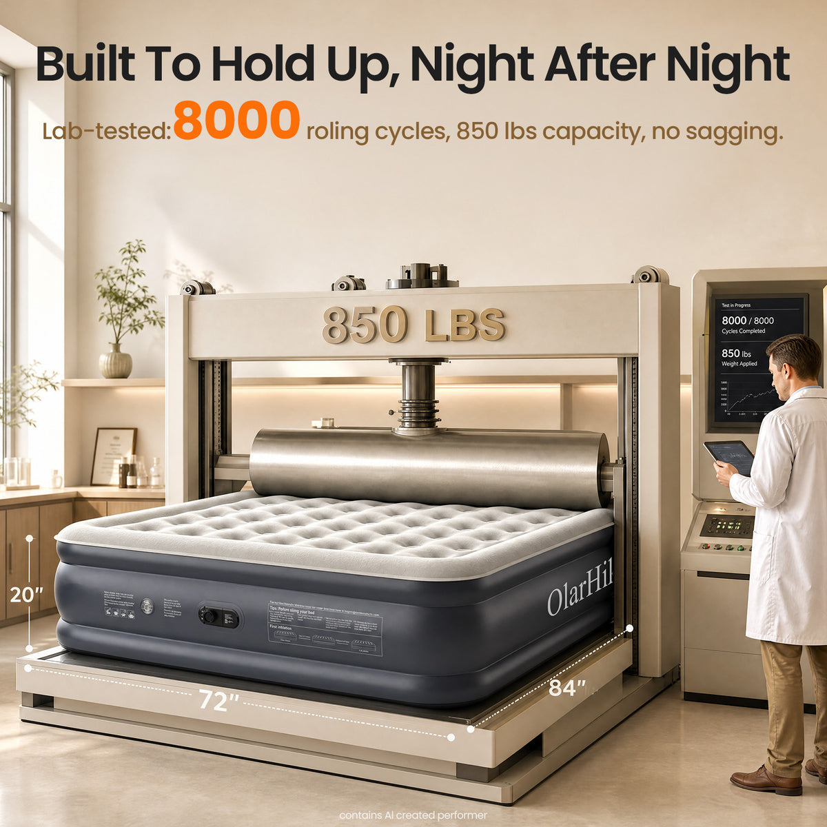OlarHike 20" H Cal King Air Mattress with Built in Pump,Family Size, 850lb-zoom-4