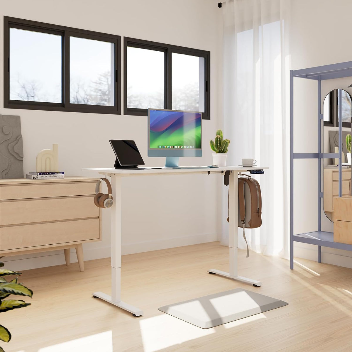 Veken | A2 Electric Standing Desk |  55 Inch | White - aborderproducts