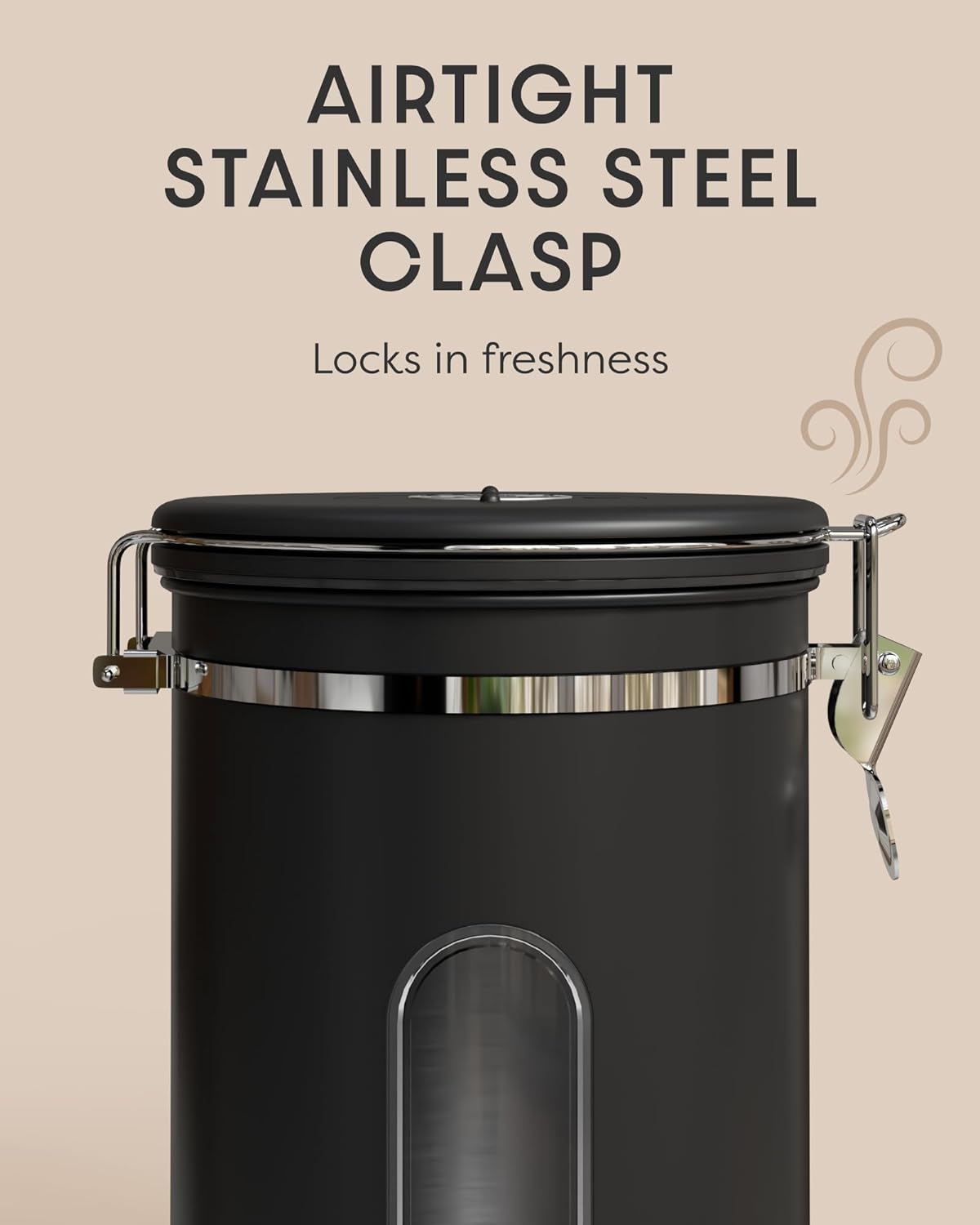 Coffee Canister|38OZ|Black|Veken - aborderproducts