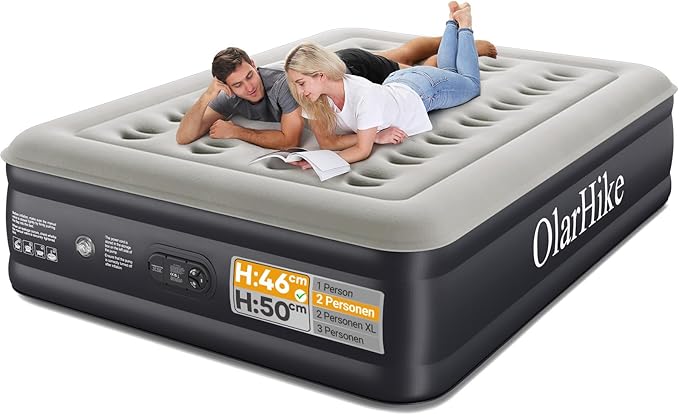 OlarHike Luftmatratze Selbstaufblasend, Luftbett Gästebett, Aufblasbares Matratze Zelt Sofa, Luftbett 2 Personen, Selbstaufblasbare Luftmatratze für Camping oder Heimgebrauch - 200 x 140 x 46 cm