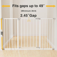 InnoTruth | Baby Gate | 28.9-49" W x 30" H | White - aborderproducts