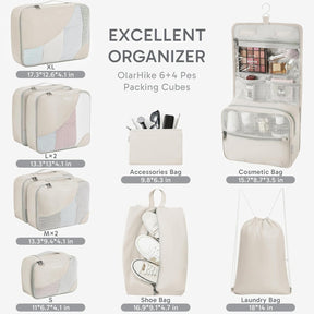 OlarHike | Packing Cubes | 10 Set | Cream