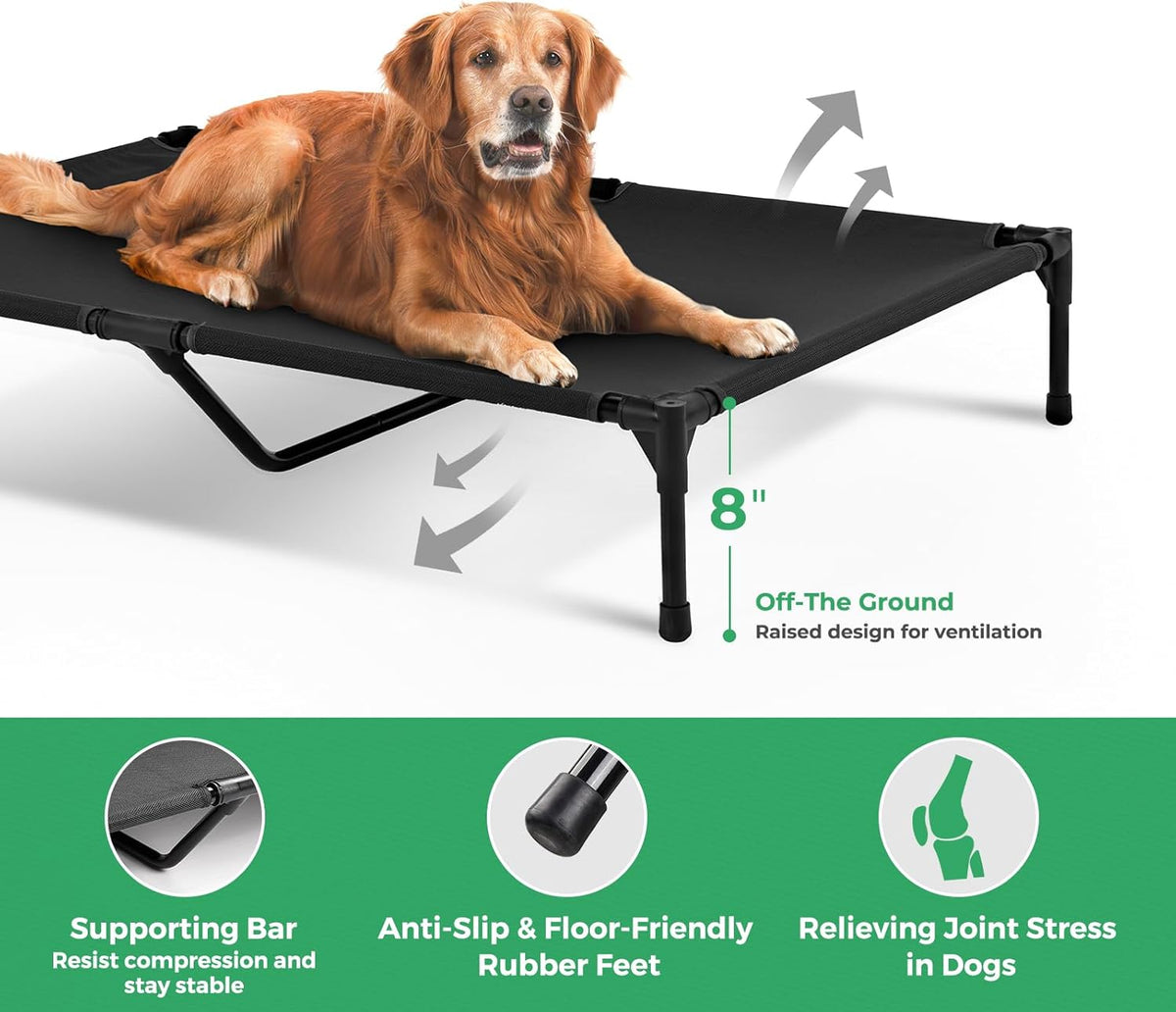 OhGeni | Elevated Dog Bed | 43 inches | Black