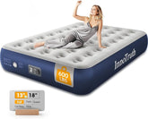 InnoTruth Camping Air Mattress, Full Size with Built in Pump, Inflatable Mattress Blow up Mattress, Family Choice Award Winner-13 Colchones Inflables Foldable Air Bed for Guest & Home, Navy Blue - aborderproducts