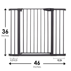 CUMBOR | SAFETY GATE | 29.7-46"W x 36"H | Black - aborderproducts