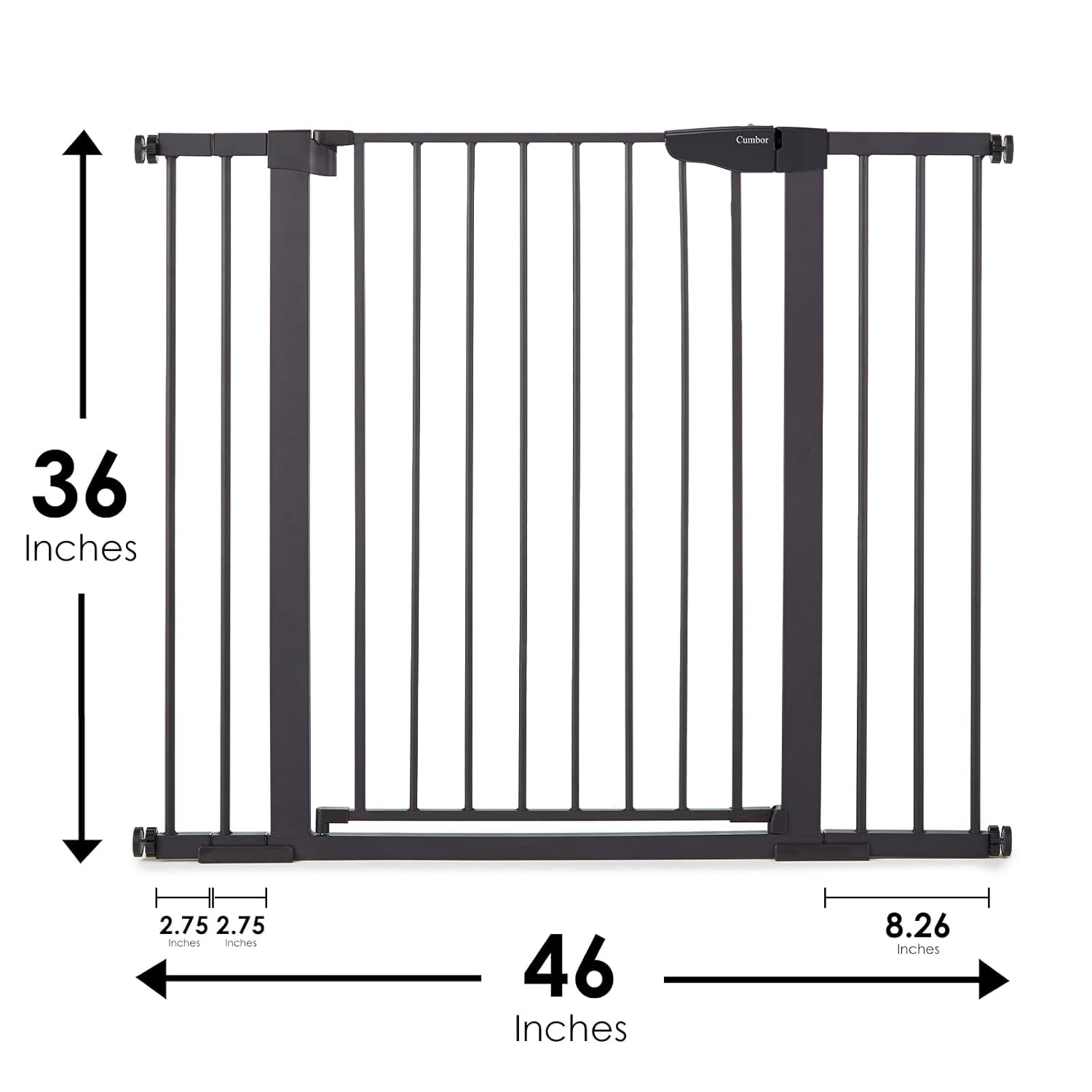 CUMBOR | SAFETY GATE | 29.7-46"W x 36"H | Black - aborderproducts