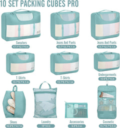 Veken | 10 Set | Packing Cube | Navy Gray - aborderproducts